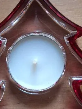 Nachtmann Teelichthalter Weihnachtsbaum Glas Transparent Rot Weihnachten Deko