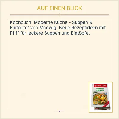 Moderne Küche Suppen & Eintöpfe Kochbuch MOEWIG Neue Rezeptideen