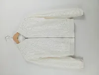 Costes Damen Bomberjacke Gr. 34 XS Weiß Spitze Florales Muster Feminin 5