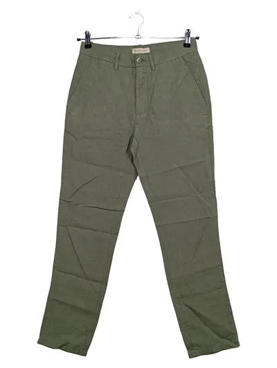 Mango Herren Stoffhose Leinen Oliv Gr. 38 W29 Casual Chino
