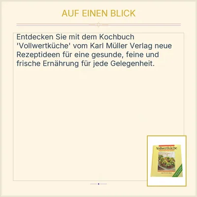 Vollwertküche Kochbuch Karl Müller Verlag Gesünder feiner frischer genießen