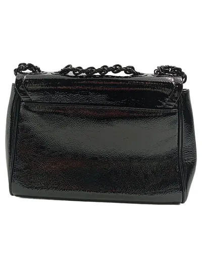 Michael Kors Greenwich Small Patent Leather Crossbody Bag Umhängetasche Schwarz