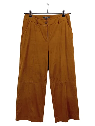 Comma Damen Culotte Stoffhose Wildlederoptik Braun Gr. 38 Business