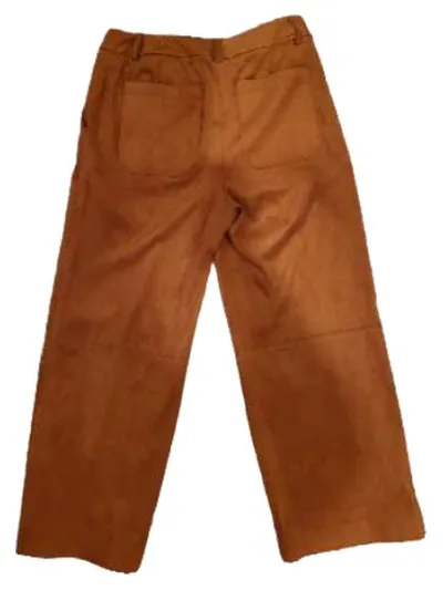 Comma Damen Culotte Stoffhose Wildlederoptik Braun Gr. 38 Business
