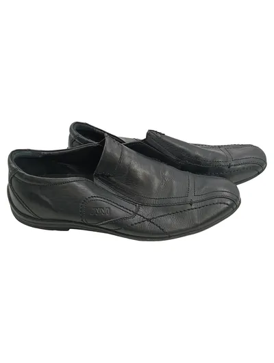 AM Shoe Company Herren Slipper Mokassin Leder Schwarz Gr. 46