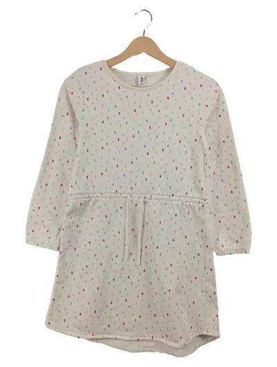 Yigga Mädchen Freizeitkleid Sweatkleid Beige Punkte Gr. 134