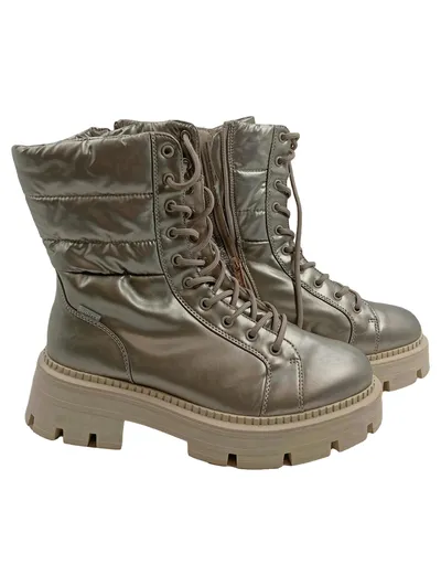 Tamaris Damen Stiefel Schnürstiefel Winterstiefel Silber Gr 41 Casual