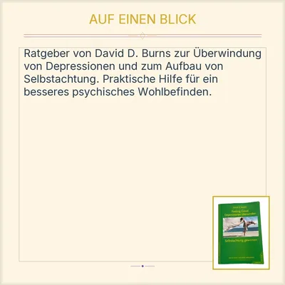 Feeling Good Depressionen überwinden David D. Burns Ratgeber Gesundheit