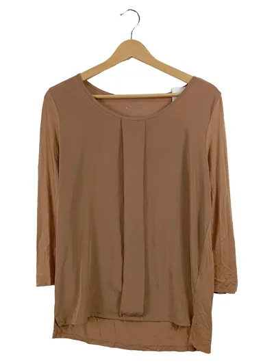 Luisa Cerano Damen Pullover Shirt Braun Gr. 36 S Viskose Falte Casual