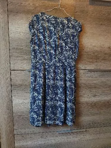 Marc O'Polo Damen Freizeitkleid Gr. 42 Blau Weiß Muster Viskose