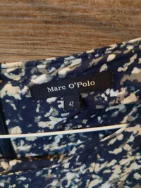 Marc O'Polo Damen Freizeitkleid Gr. 42 Blau Weiß Muster Viskose 3
