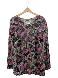 Barbara Lebek Bluse Damen Gr. 50 Mehrfarbig Paisley Viskose Langarm 1