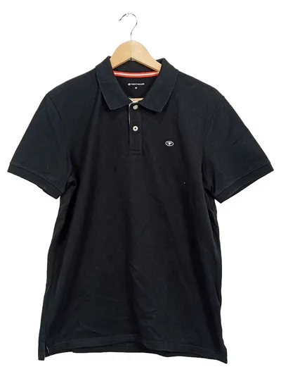 Tom Tailor Poloshirt Herren Gr. M schwarz Basic Kurzarm Baumwolle