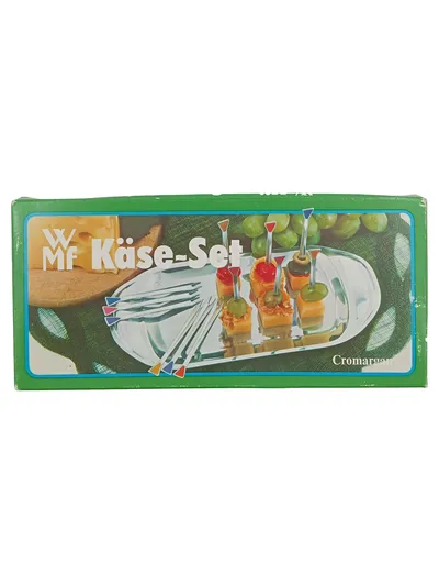 WMF Käse-Set Cromargan Servierset Metall Vintage Silber 7-teilig