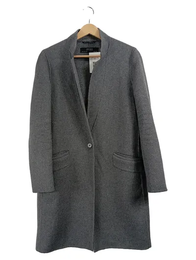 ZARA BASIC Wollmantel Grau Gr. 36 S Klassisch