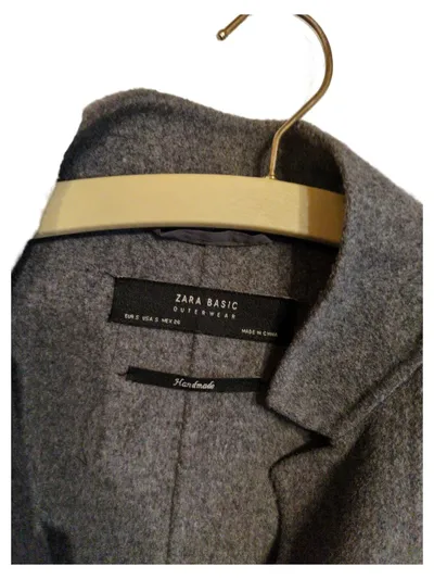 ZARA BASIC Wollmantel Grau Gr. 36 S Klassisch