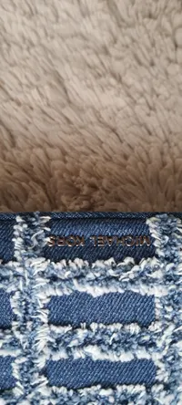 Michael Kors Damen Umhängetasche Denim Frayed Shoulder Bag Blau Kariert 3