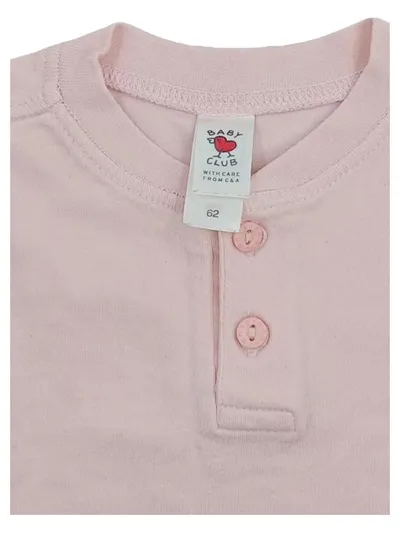 C&A Baby Club Mädchen Langarmshirt Rosa Gr. 62 Knopfleiste Basic