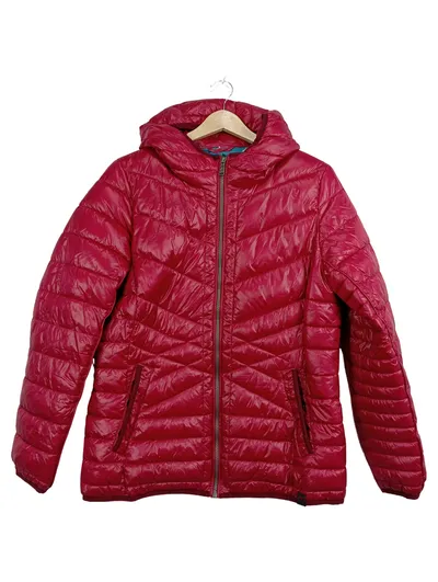 s'questo Damen Steppjacke Rot Gr. 40 L Kapuze Reißverschluss Casual