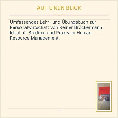 Personalwirtschaft Reiner Bröckermann Lehrbuch Human Resource Management