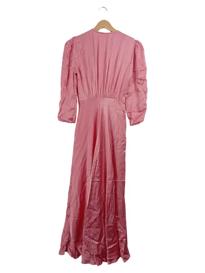 Ghost Damen Blusenkleid Maxikleid Pink Gr. 34, XS Viskose Elegant