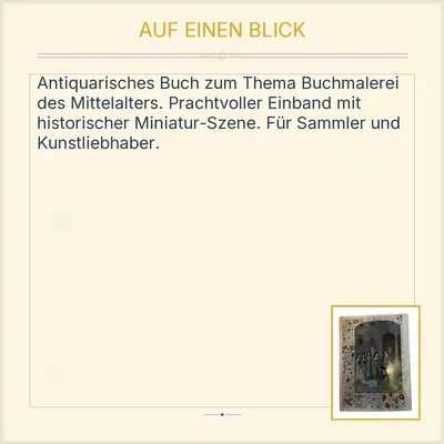 Antiquarisches Buch Buchmalerei des Mittelalters Kunst Geschichte Bildband