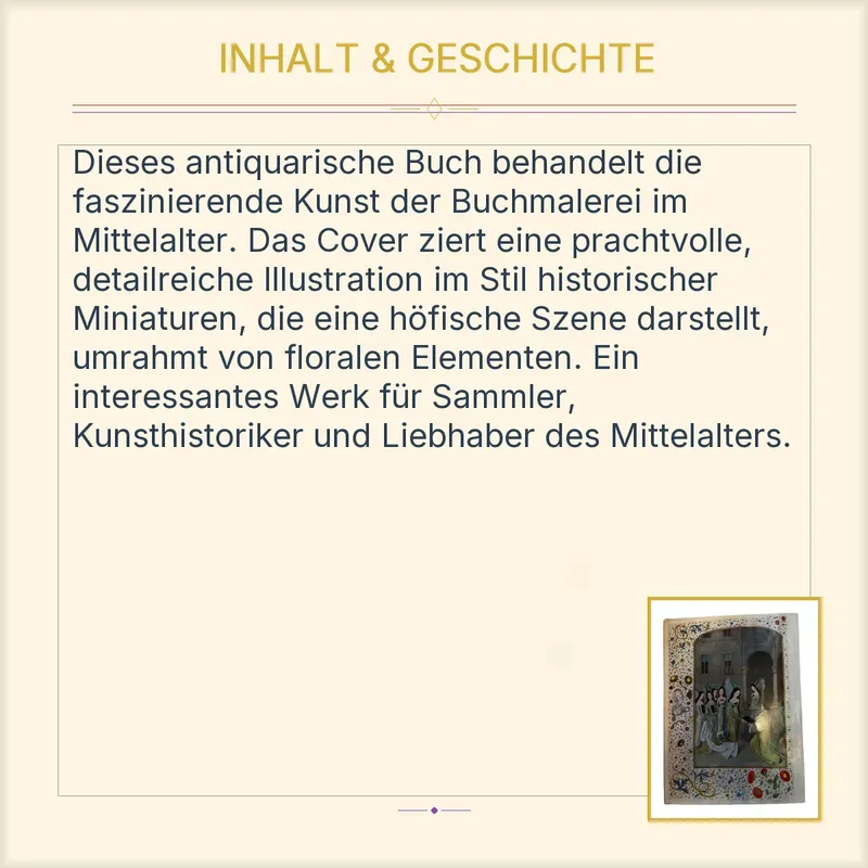 Antiquarisches Buch Buchmalerei des Mittelalters Kunst Geschichte Bildband 3