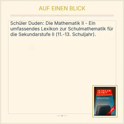 Schüler Duden Die Mathematik II Lexikon Schulmathematik Sekundarstufe II