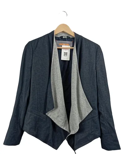 HUGO BOSS Damen Jeansjacke Blau Gr. 40 Asymmetrisch Modern
