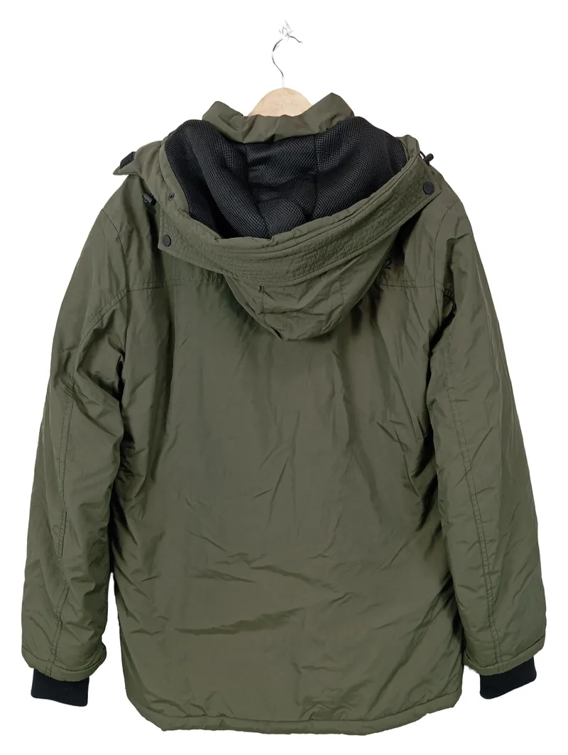 Cars Jeans Herren Winterjacke Outdoorjacke Oliv Gr. 52 XL Kapuze Nylon 2