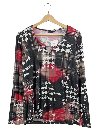 Steilmann Damen Pullover Langarm Kariert Mehrfarbig Gr. 46 3XL