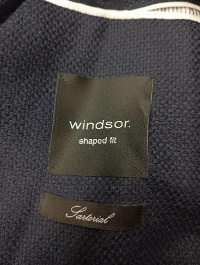 windsor. Sakko Herren Blau Gr. 50 L Klassisch Business Strukturmuster