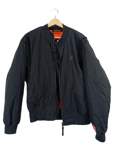 GRENZGAENGER Bomberjacke Herren Gr. 48/50 M/L Schwarz Baumwolle