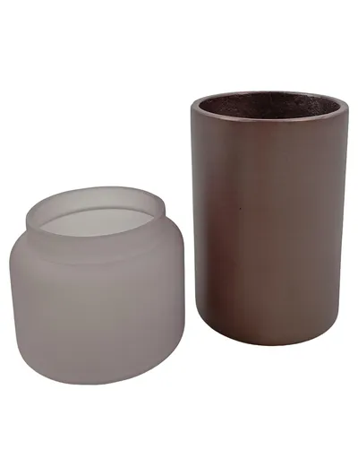 Trevoly Duftlampe Windlicht Zylinder Glas Braun Modern 20cm