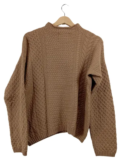 Jumper 1234 Damen Pullover Gr. 40 Braun Zopfstrick 100% Baumwolle