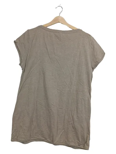SOCCX T-Shirt Damen Beige Gr. 46 3XL Casual Print Kurzarm