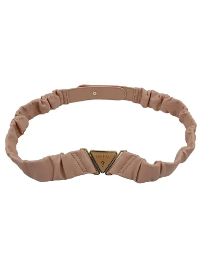 GUESS Damen Gürtel Leder Rosa Gr. 90 Logo Schnalle Raffung
