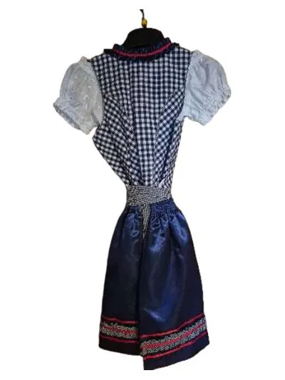Edelheiß Dirndl Trachtenkleid Damen Blau Kariert Gr. 34
