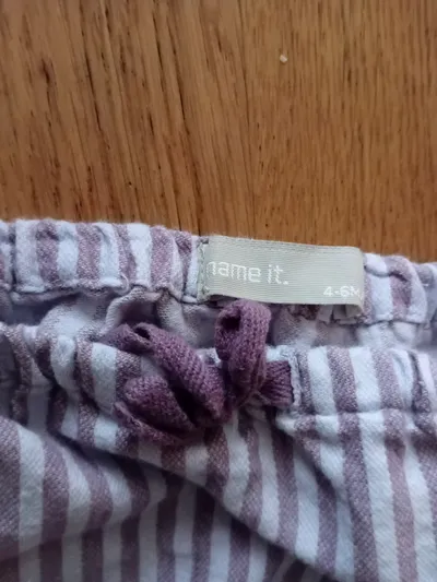 NAME IT Baby Jogginghose Gr. 68 gestreift Lila Weiß Baumwolle