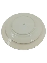 Eschenbach Elfenbein Porzellan Essteller 2er Set Beige Goldrand Klassisch 2