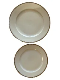 Eschenbach Elfenbein Porzellan Essteller 2er Set Beige Goldrand Klassisch 3