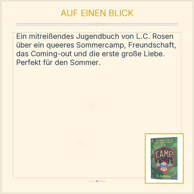 Buch für Jugendliche Camp L.C. Rosen Penguin Random House Roman Sommer