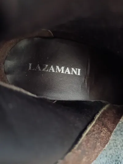 Lazamani Damen Stiefeletten Gr. 37 Wildleder Patchwork Quaste Braun Boho