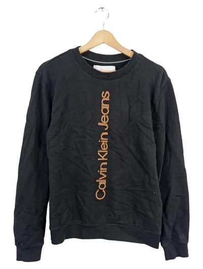 Calvin Klein Jeans Herren Pullover Schwarz Gr. 48 M Sweatshirt Schriftzug