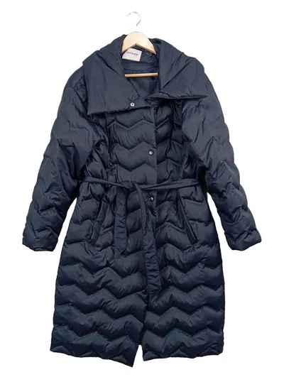 ORSAY Damen Steppmantel Gr. 36 Blau Wattiert Gürtel Elegant