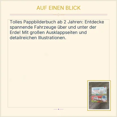 Coppenrath Pappbilderbuch Fahrzeuge über und unter der Erde Igor Lange