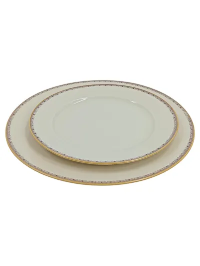 Eschenbach Kuchenteller Elfenbein Porzellan Goldrand Klassisch Beige