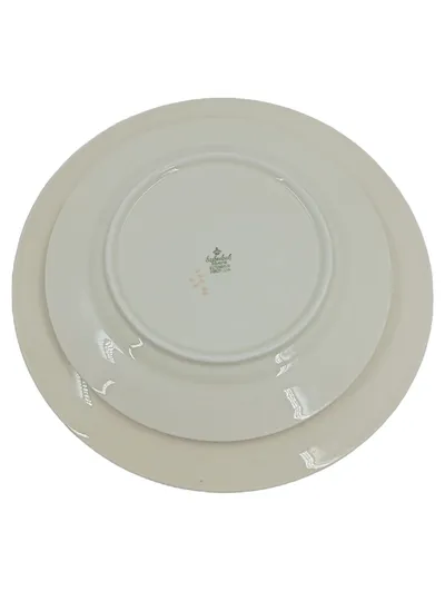 Eschenbach Kuchenteller Elfenbein Porzellan Goldrand Klassisch Beige