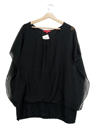 Thea 42+ / Thea Damen Chiffon Top Schwarz Gr. 46 Elegant