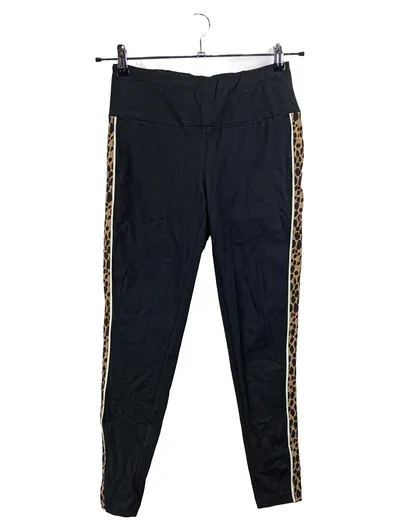 Buffalo Damen Jogginghose Schwarz Gr. 36, S Leopardenmuster Baumwolle